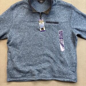 Eddie Bauer Mens Sweater Fleece 1/4 Zip Pullover Twilight Heather XXL